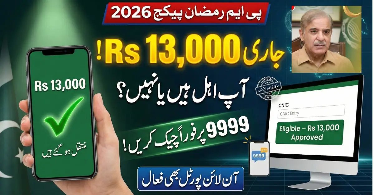 PM Ramzan Package 2026 Portal pmrrp.nitb.gov.pk launched for Rs 13,000 Relief