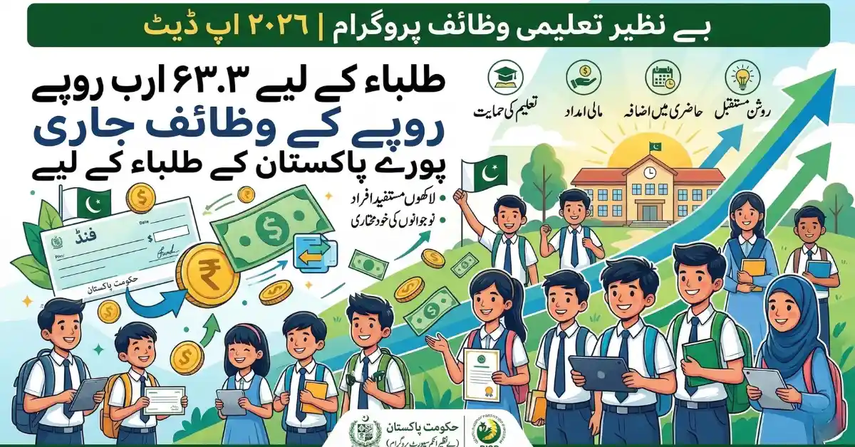 Benazir Taleemi Wazaif Program 2026 Update Rs.63.3 Billion Stipends Released for Students